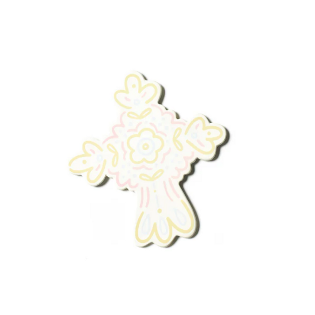 Cross with Pink and yellow design