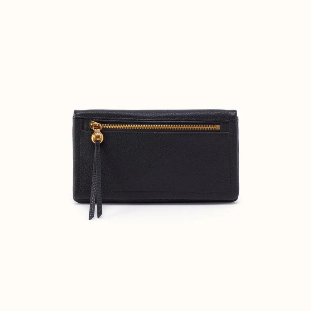 Black Wallet with Gold Zipper