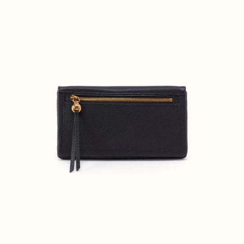 Black Wallet with Gold Zipper