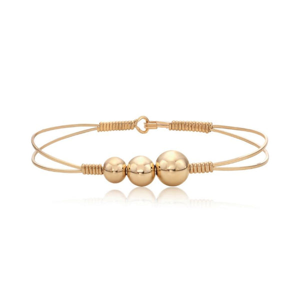 Gold Bracelet with three beads