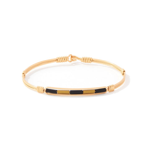 Gold Bracelet with Black and Yellow