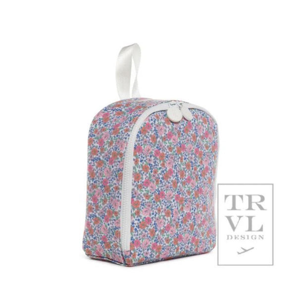 Pink and Blue Floral Lunch Bag-Side view