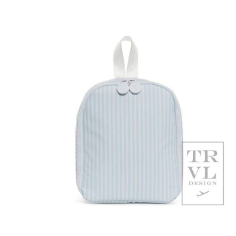 Blue and White Striped Lunch Bag