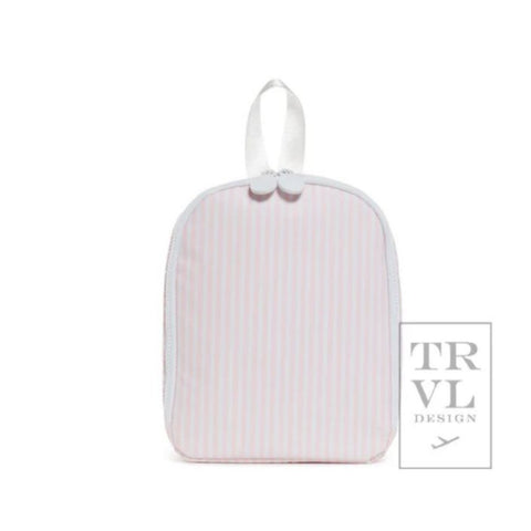 Pink and White Striped Lunch Bag