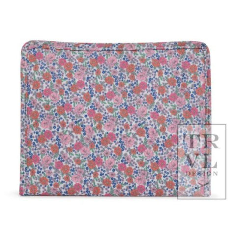 Large Pink and Blue Floral Pouch