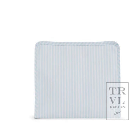 Large Blue and White Stripe Pouch