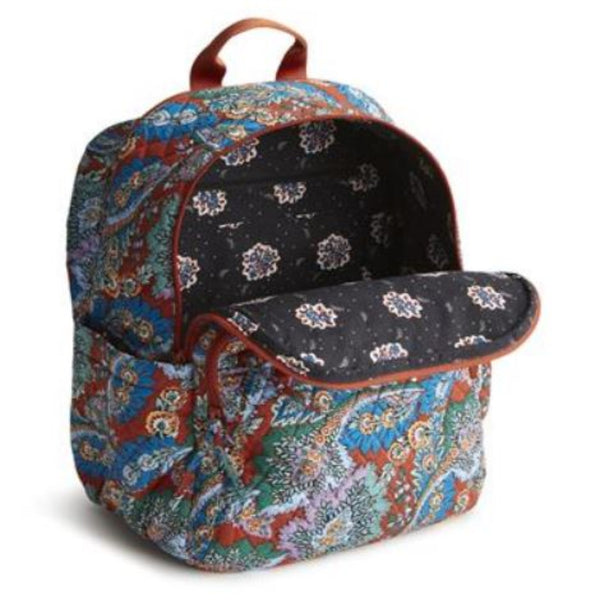 Brown and Blue Floral Backpack