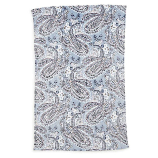 Light Blue and Gray Paisley Blanket