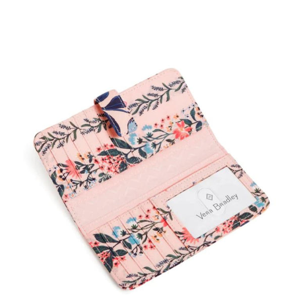 Inside View of Coral Wallet with Flowers