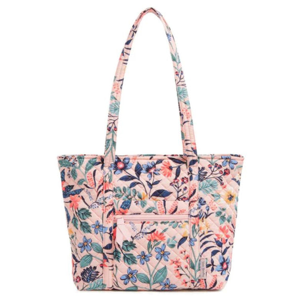 Coral and  Floral Small Vera Tote Bag