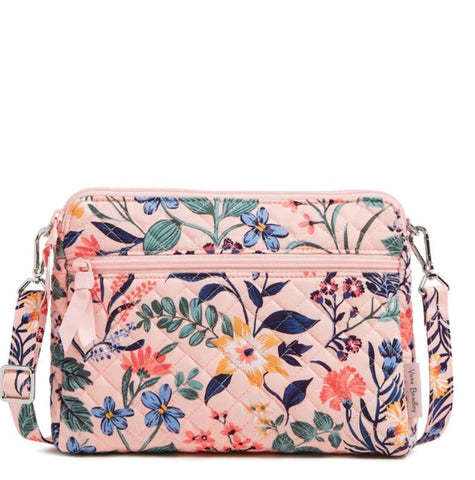 Coral Crossbody with Flowers