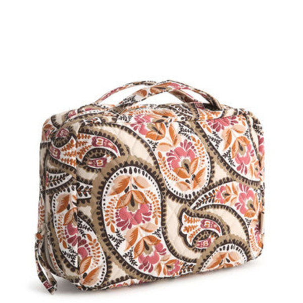 Travel Organizer with Brown and Peach Paisley print