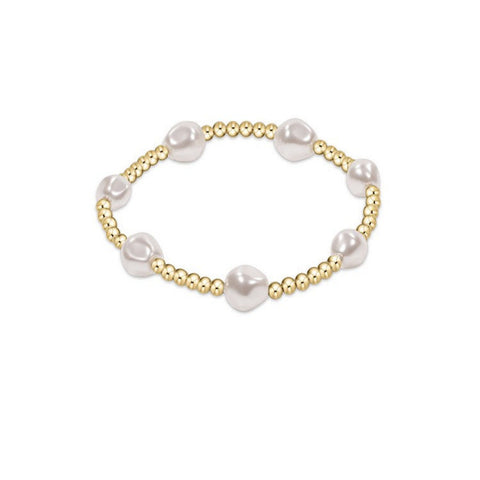 Gold Beaded Bracelet with Pearls