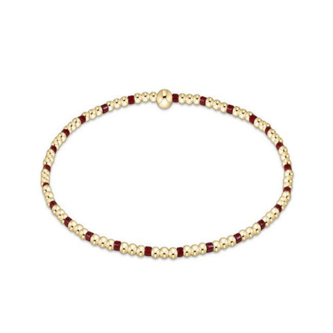 Gold and Wine Beaded Bracelet on white Background