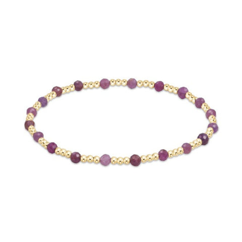 Gold and Ruby Beaded Bracelet