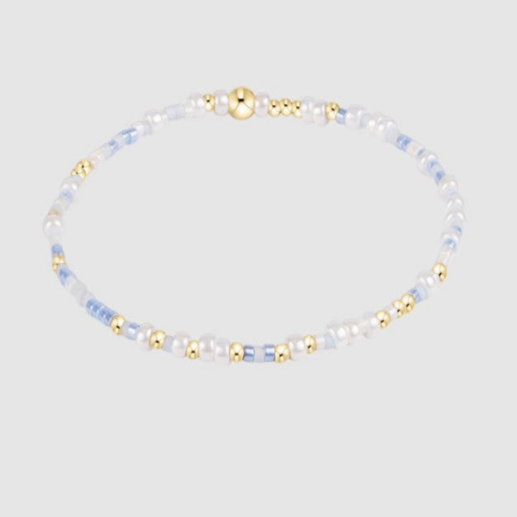 Light Blue and White Beaded Bracelet