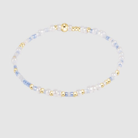 Light Blue and White Beaded Bracelet