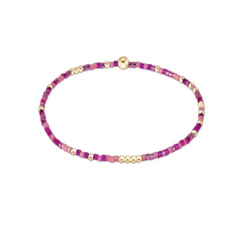 Pink Beaded Bracelet with Gold Accented Beads