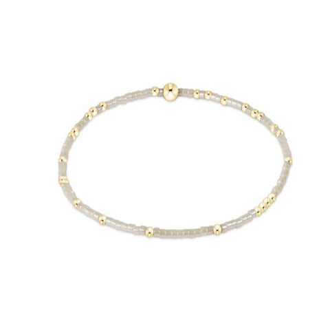 Off White Beaded Bracelet with Gold Accent Beads