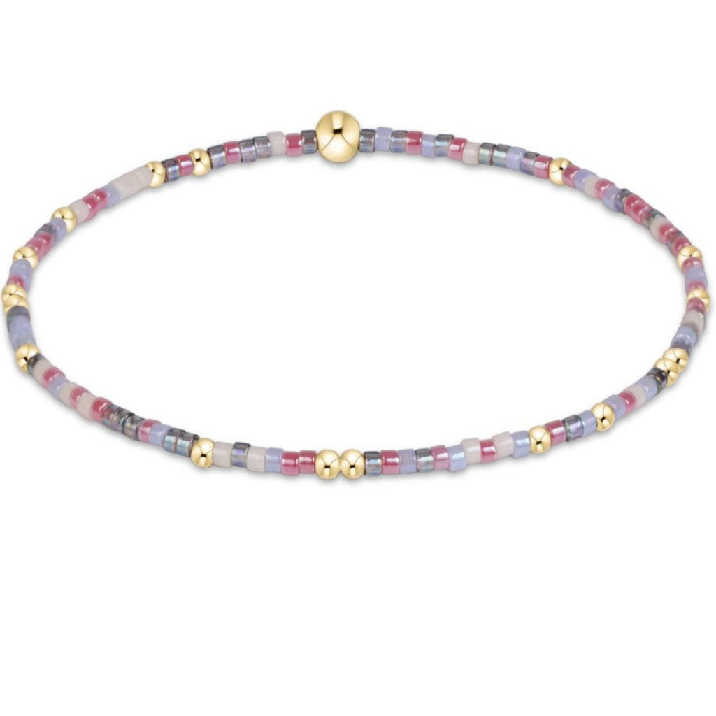 Bracelet with Pink, Blue and Gray Beads