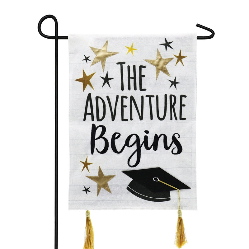 Evergreen - Graduation Adventure Garden Burlap Flag