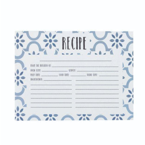 CR Gibson - 4 x 6 Recipe Cards - True Blue - Debbie's Hallmark