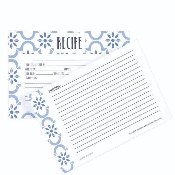 CR Gibson - 4 x 6 Recipe Cards - True Blue - Debbie's Hallmark