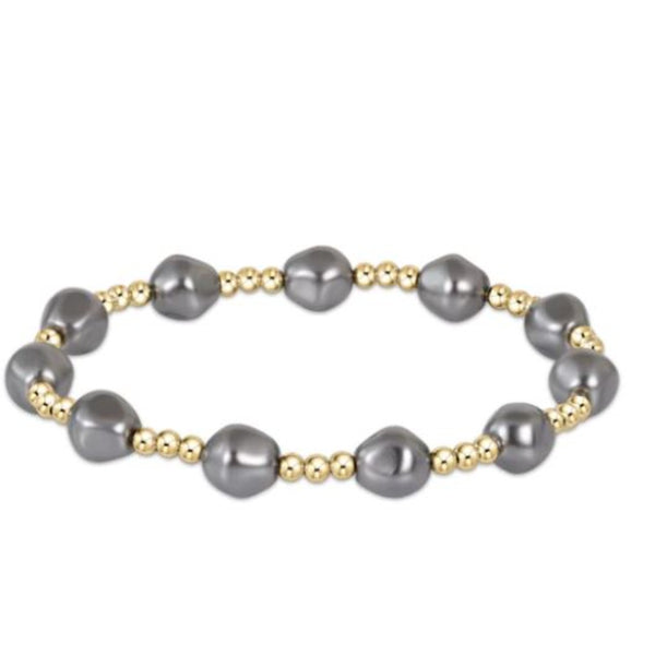 Enewton - Admire Gold 3MM Bead Bracelet - Pearl -Dark Grey - Debbie's Hallmark