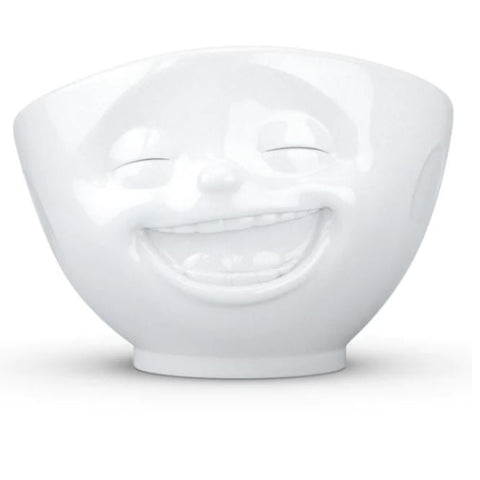 XL Bowl, Laughing Face, 33 oz. White