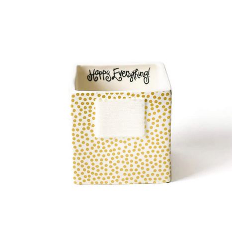 Happy Everything - Nesting Cube-Small - Gold Small Dot