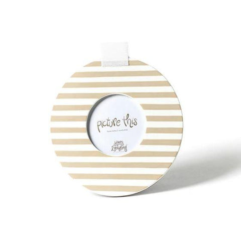 Happy Everything - Mini Round Frame - Neutral Medium Stripe