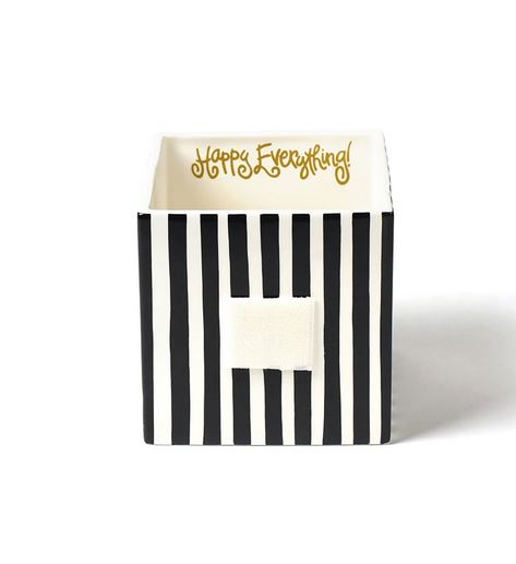 Happy Everything - Nesting Cube-Medium - Black Stripe