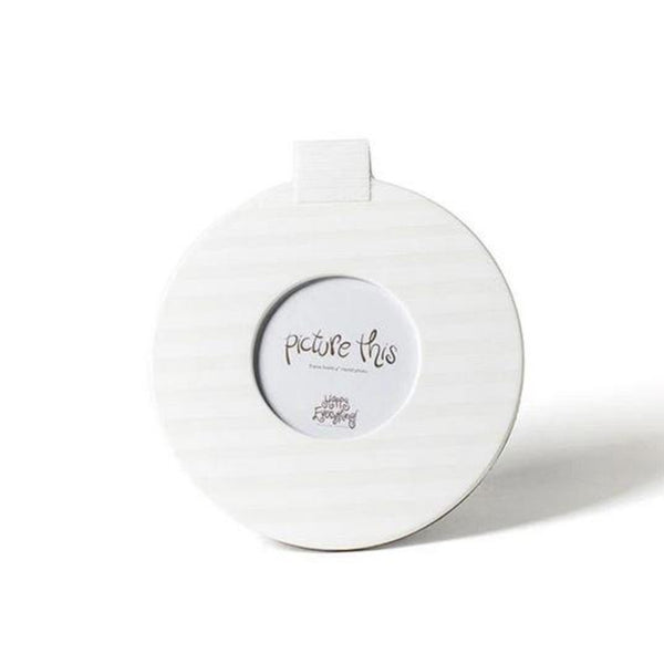 Happy Everything - Mini Round Frame - White Stripe