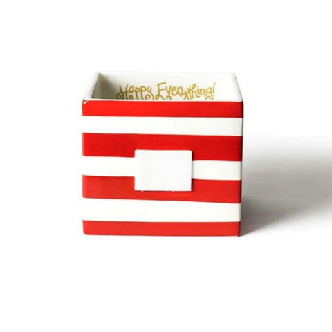Happy Everything - Nesting Cube-Medium - Red Stripe
