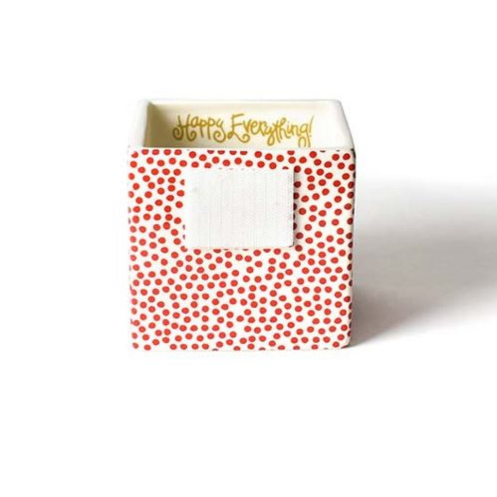 Happy Everything - Nesting Cube-Small - Red Small Dot