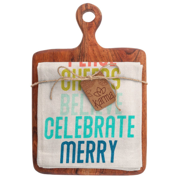 Karma - Holiday Cutting Board w/Tea Towel