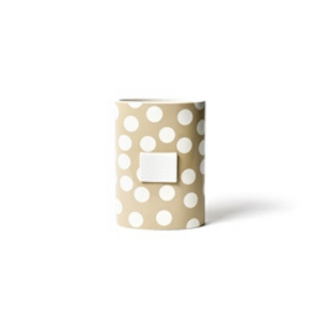 Happy Everything - Mini Oval Vase - Neutral Dot