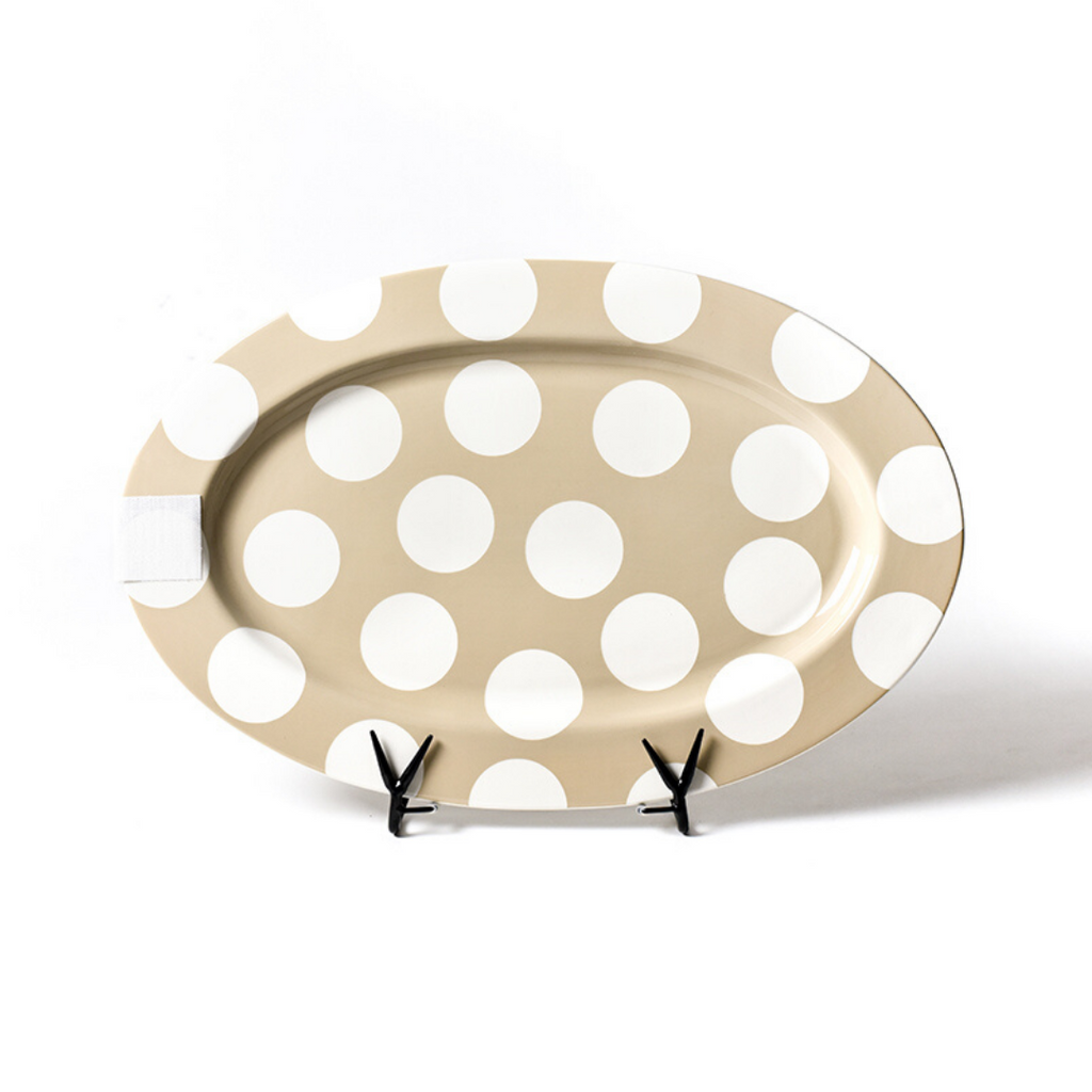 Happy Everything - Big Entertaining Oval Platter - Neutral Dot