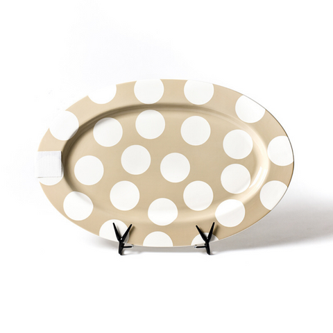Happy Everything - Big Entertaining Oval Platter - Neutral Dot