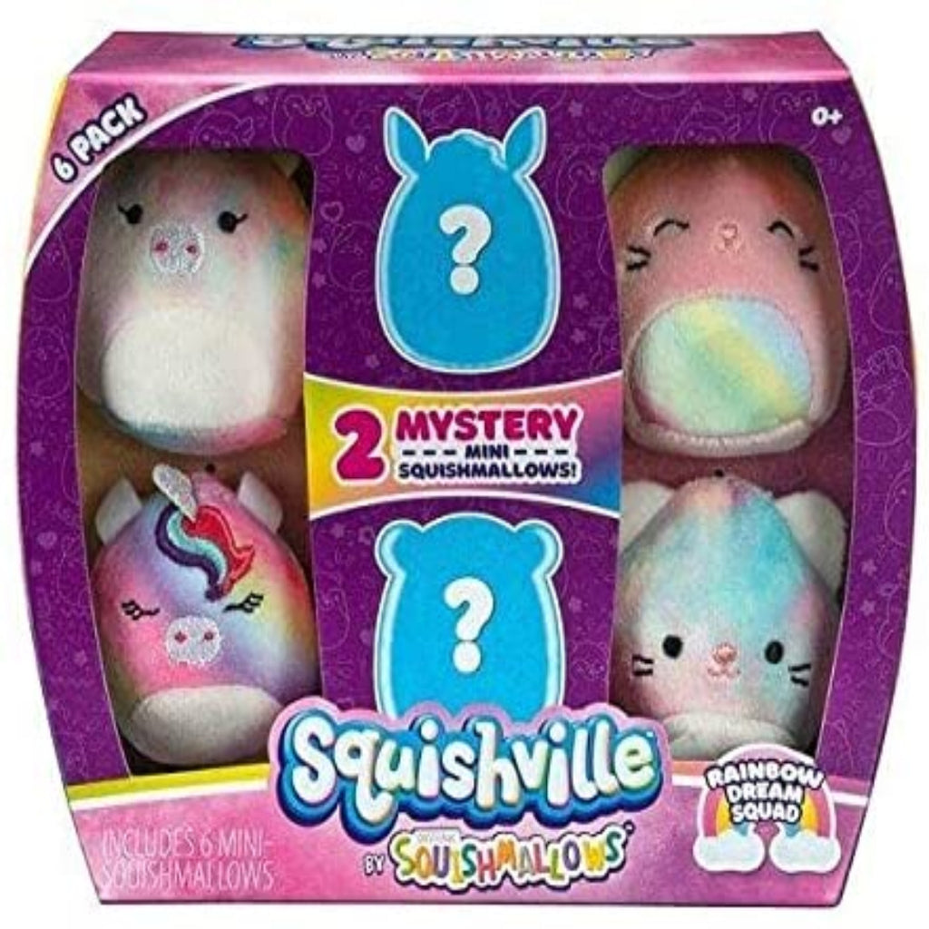 Squishmallow Squishville Rainbow Dream Squad Mini Plush 6 Pack Set