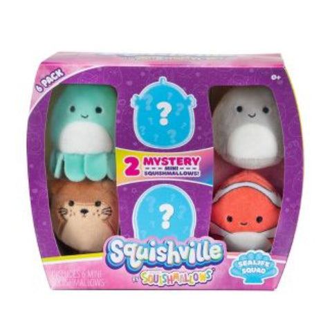 Squishmallow Squishville Sealife Squad Mini Plush 6 Pack Set
