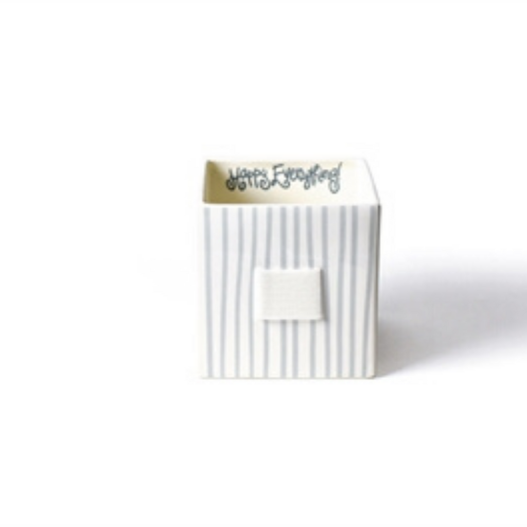 Happy Everything - Nesting Cube-Medium - Stone Stripe