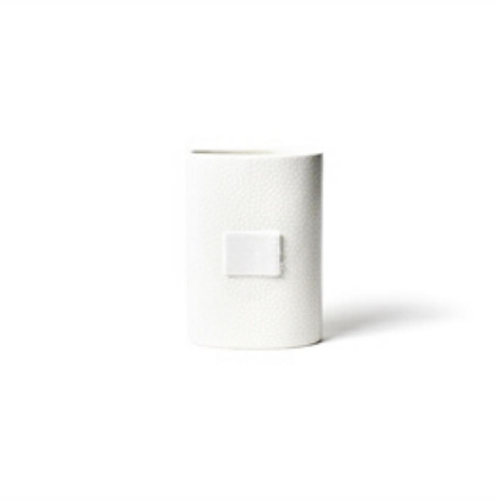 Happy Everything - Mini Oval Vase - White Small Dot
