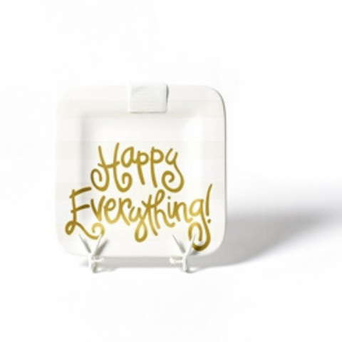 Happy Everything - Mini Happy Everything! Square Platter - White Stripe