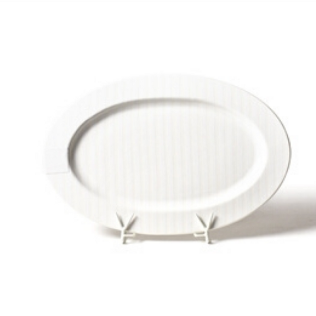 Happy Everything - Big Entertaining Oval Platter - White Stripe
