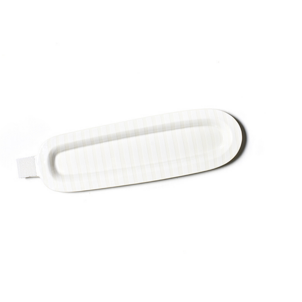 Happy Everything - Mini Entertaining Skinny Oval Platter - White Stripe