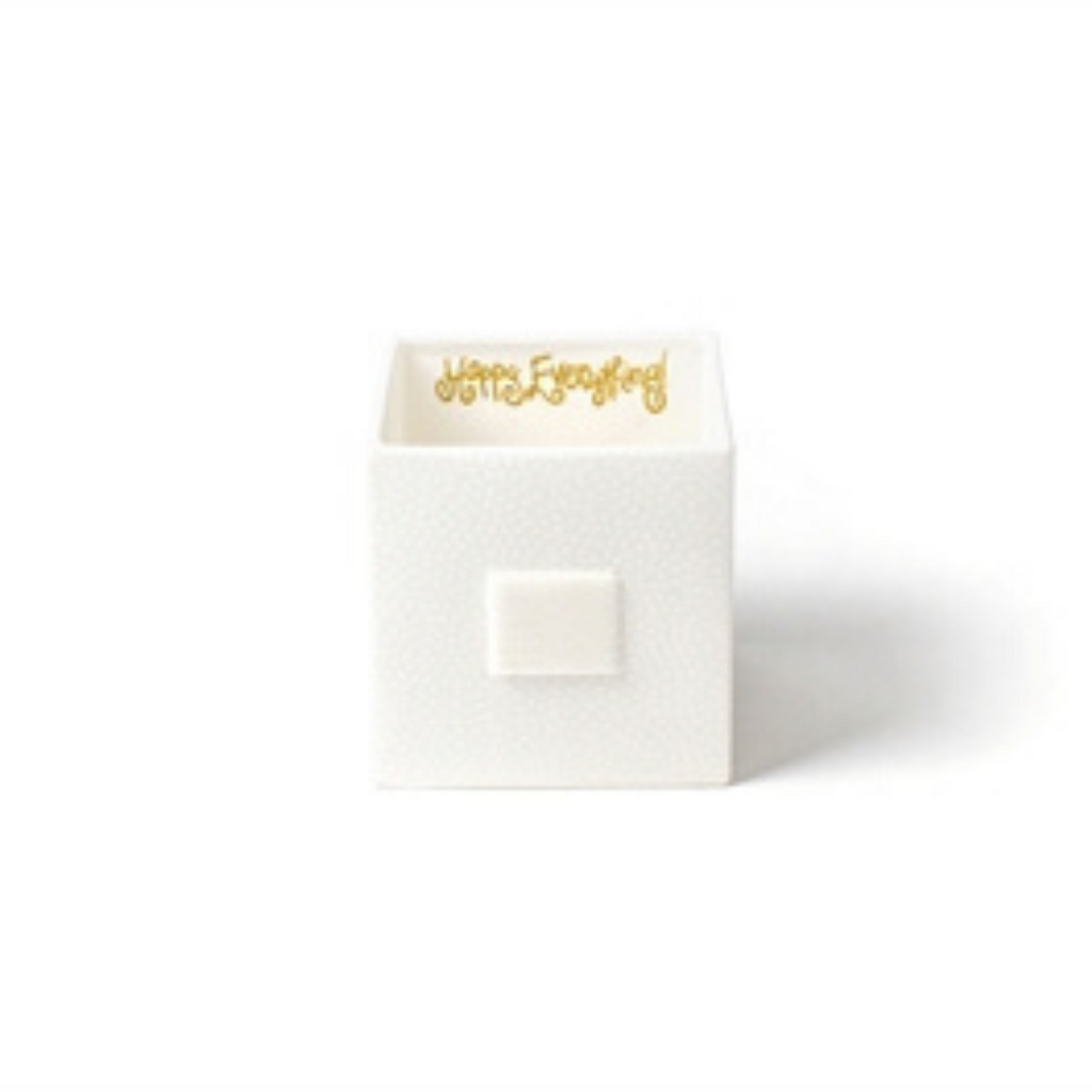 Happy Everything - Nesting Cube-Medium - White Small Dot