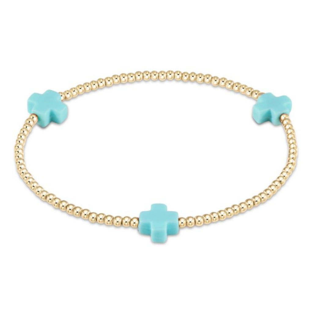 E Newton Gold Bead Bracelet with Initial Charm - PAPER AFFAIR DALLAS